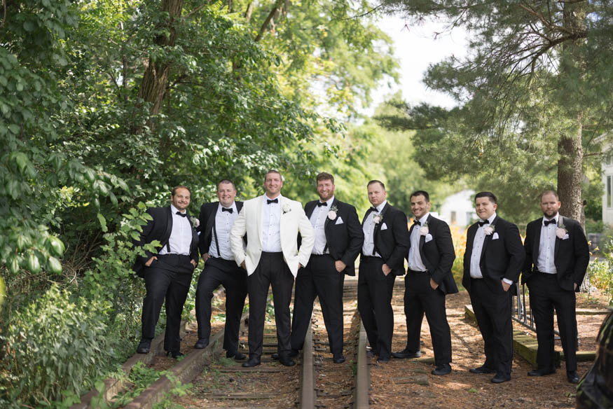 Groom Groomsman Trailtracks Lambertville Inn Wedding