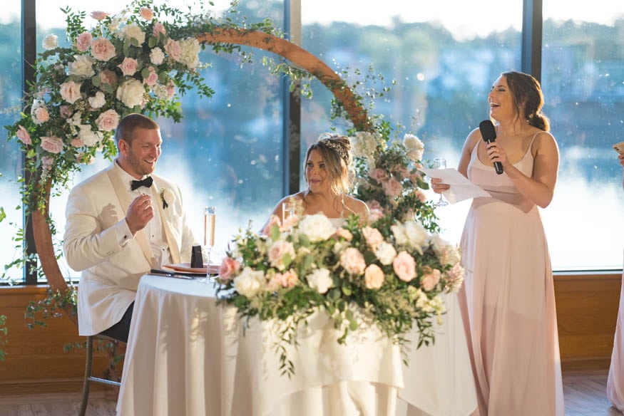 Maid of honor speech Lambertville Inn wedding reception