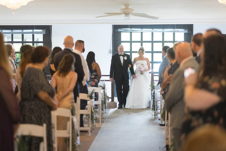 Ceremony Bride Father Walk Lambertville Inn Wedding
