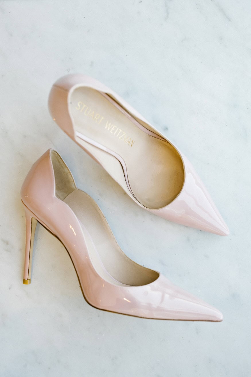 Bride shoes flat lay Four Seasons Philadelphia wedding