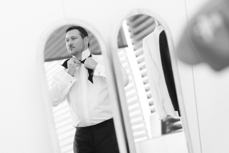 Groom and groomsmen wedding prep Four Seasons Philadelphia
