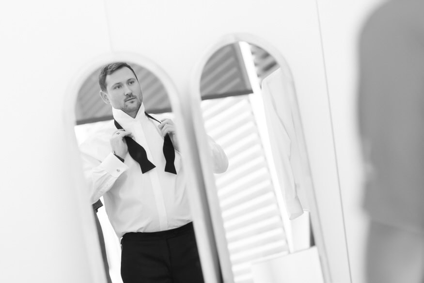 Groom getting ready at Four Seasons Philadelphia wedding