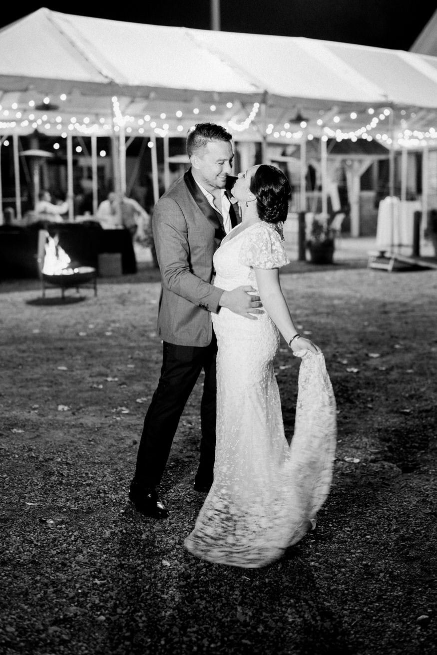 Bride Groom Night Portraits Valley Green Inn Wedding