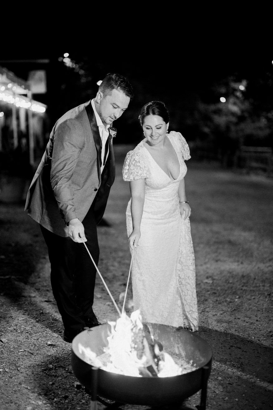 Bride and groom night portrait at Valley Green Inn wedding