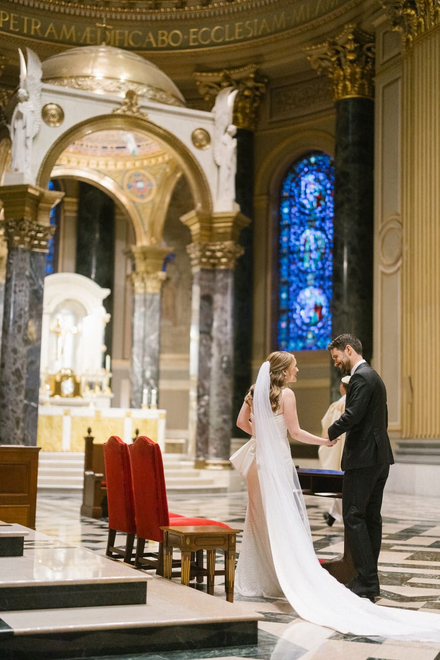 Wedding vows at Cathedral Basilica of Saints Peter and Paul