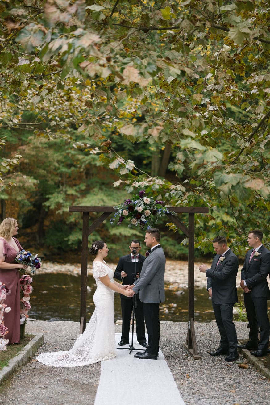 Wedding ceremony at Valley Green Inn Philadelphia