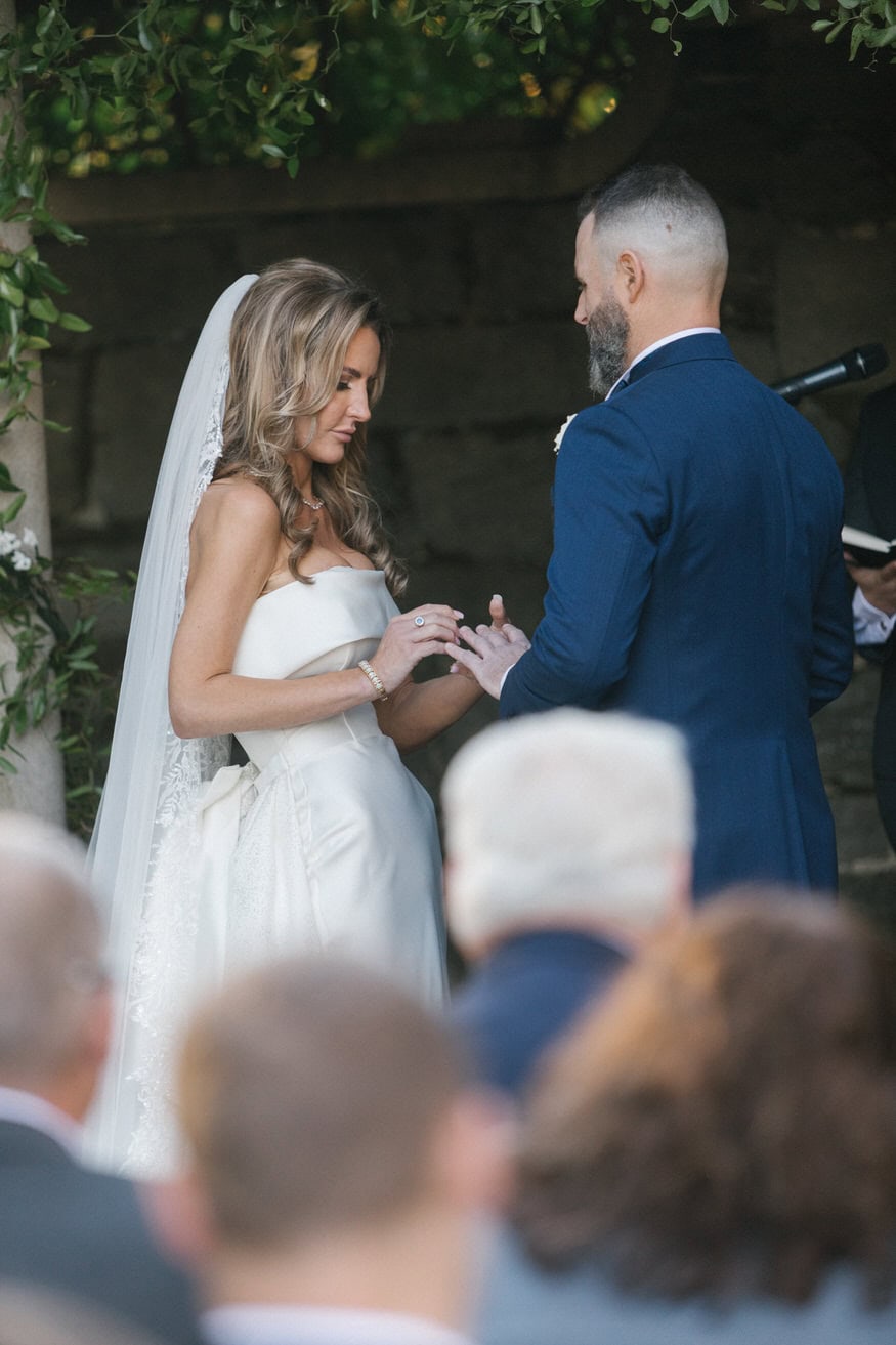 Emotional vow exchange at Curtis Arboretum fall wedding