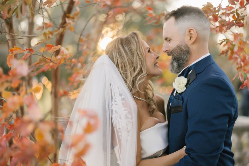 Golden hour couple portrait Curtis Arboretum wedding Wyncote
