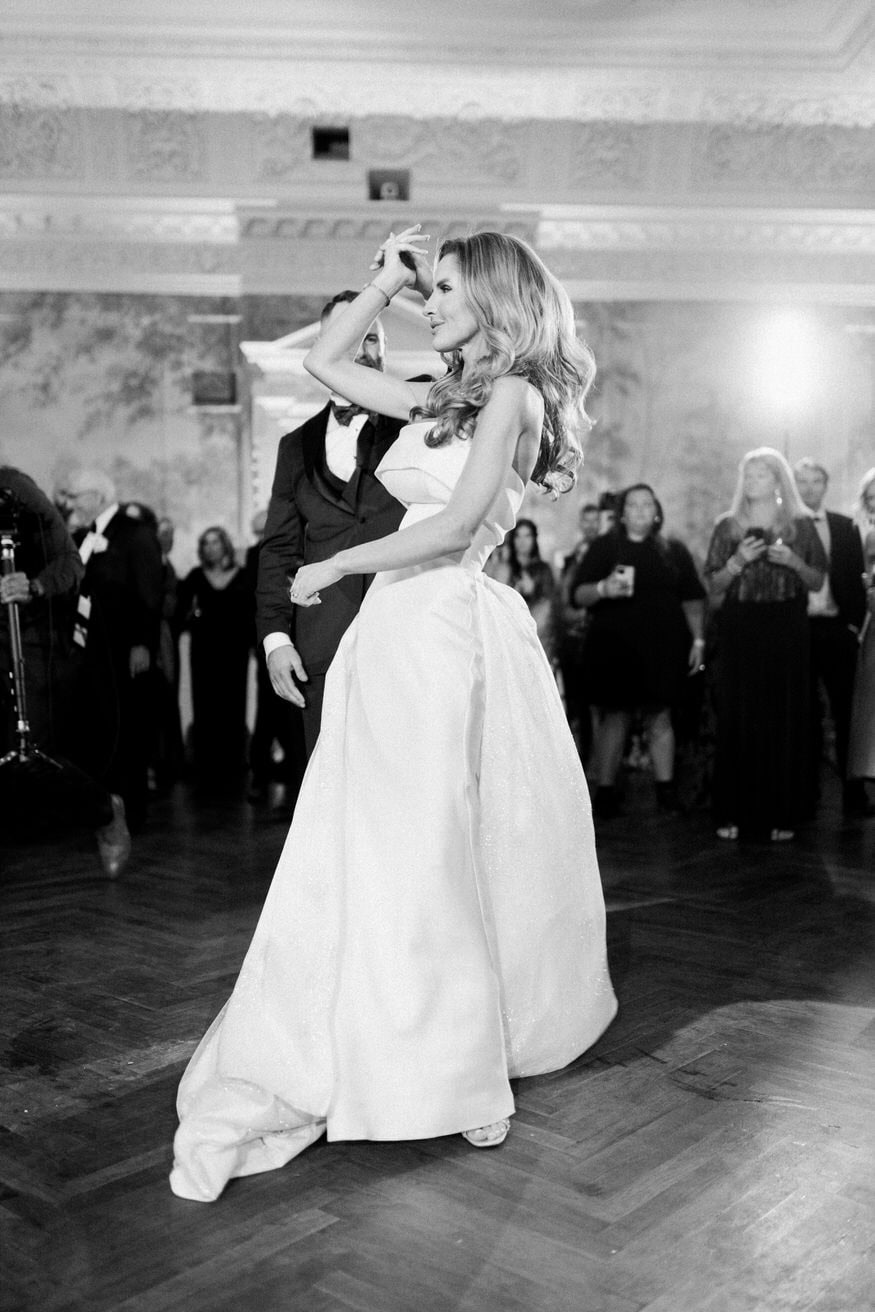 Bride and groom first dance Curtis Arboretum Wyncote PA