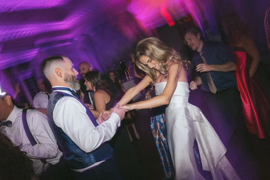 Guests dancing at Curtis Arboretum wedding reception