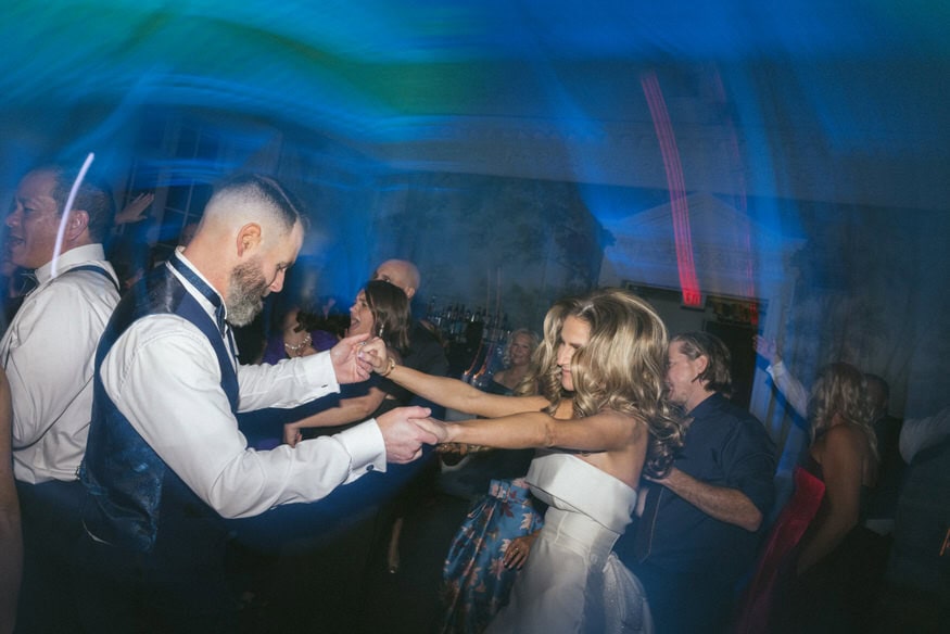 Party dancing at Curtis Arboretum wedding celebration