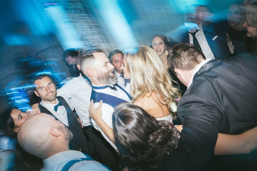 Romantic nighttime dance portrait Curtis Arboretum wedding