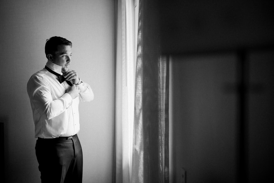 Groom portrait at Chestnut Hill Hotel Valley Green Inn wedding