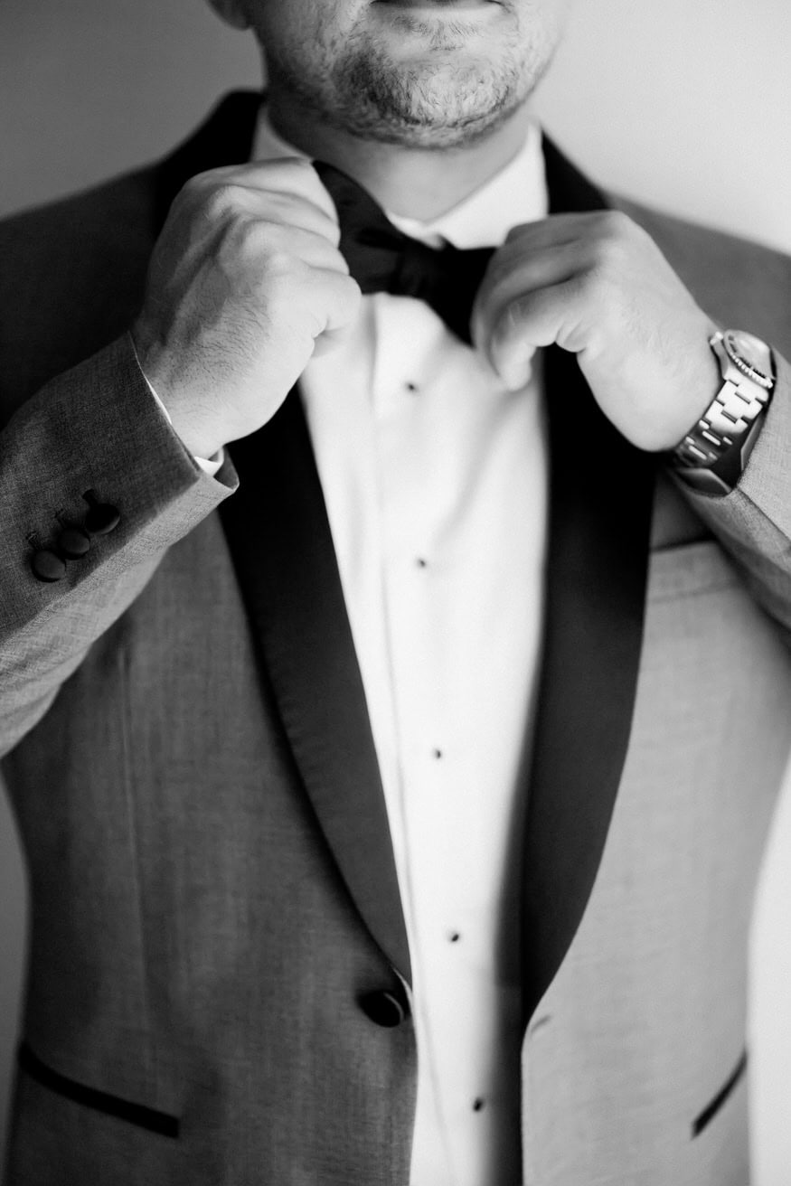 Groom ready for ceremony Valley Green Inn wedding