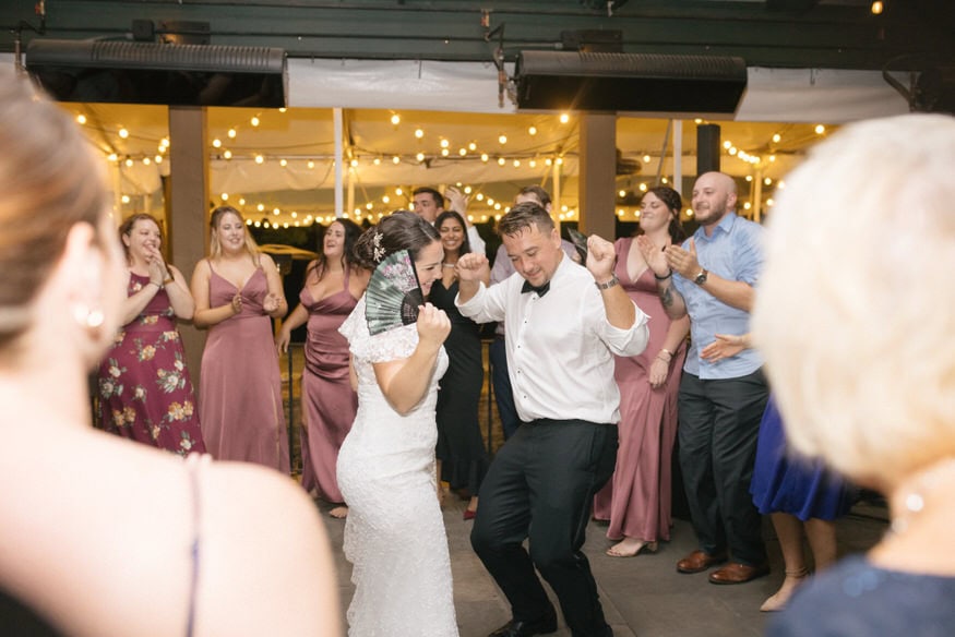 Bride and groom dancing Valley Green Inn reception