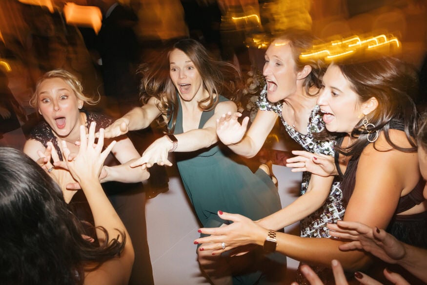 Guests dancing Four Seasons Philadelphia wedding reception