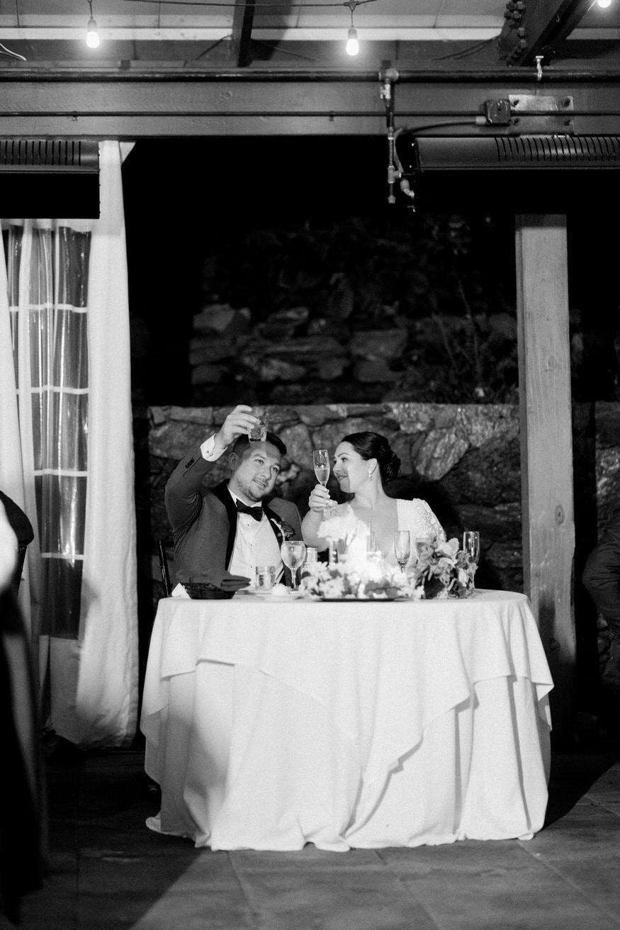 Toast Bride Groom Valley Green Inn Wedding