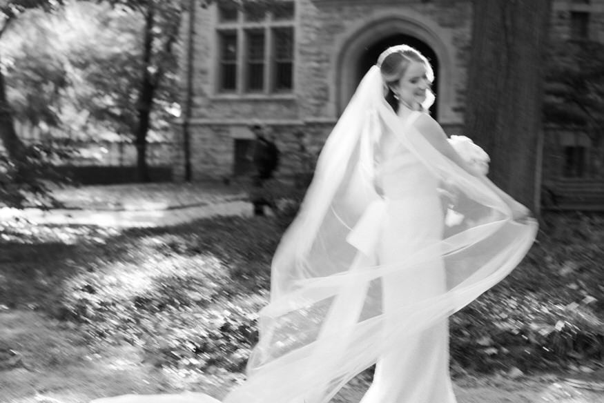 Couple embracing at University of Pennsylvania wedding