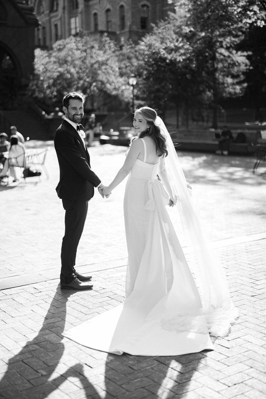 Wedding party at UPenn campus Philadelphia
