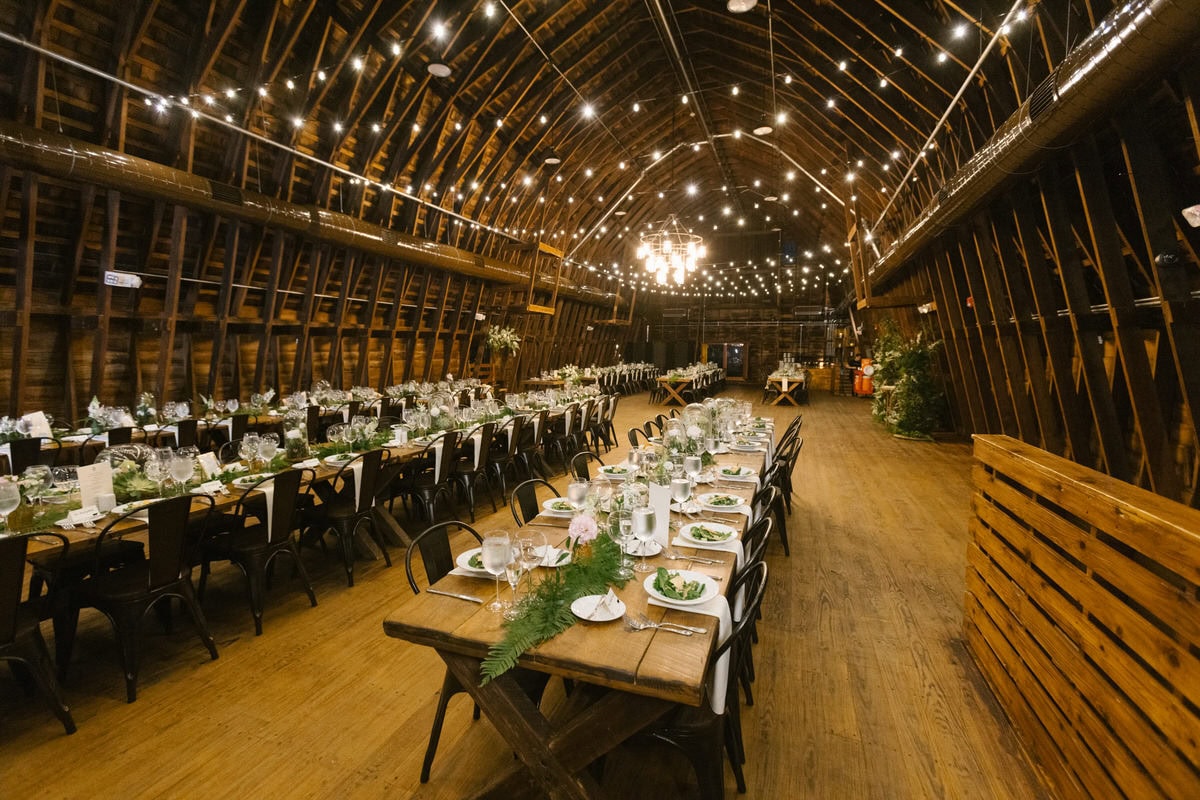 Bishop Farmstead Wedding barn reception area