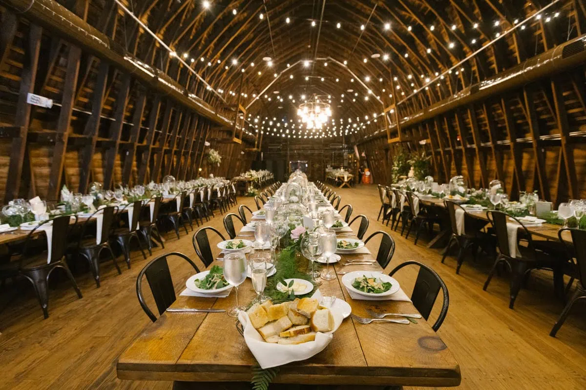 bishop farmstead wedding barn wedding tables 