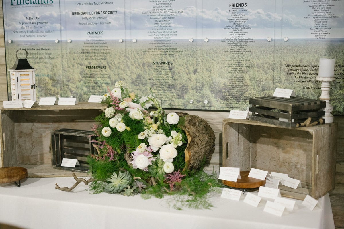 Bishop Farmstead place card table indoors