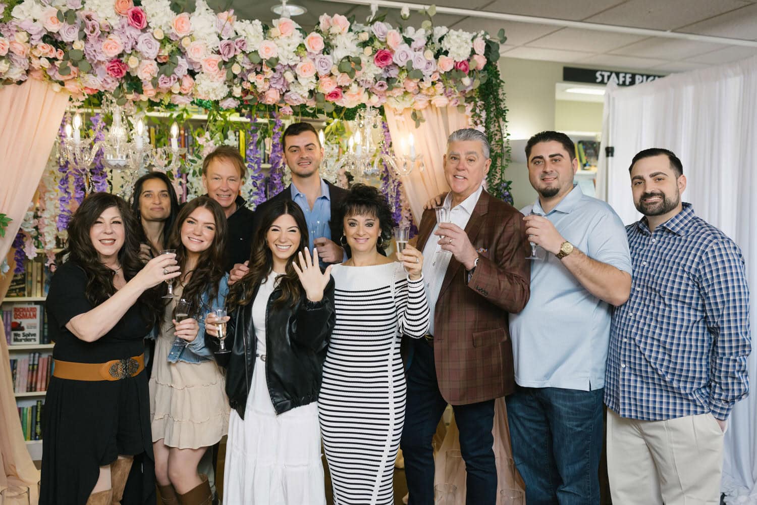 Haddonfield NJ - family celebration after surprise proposal