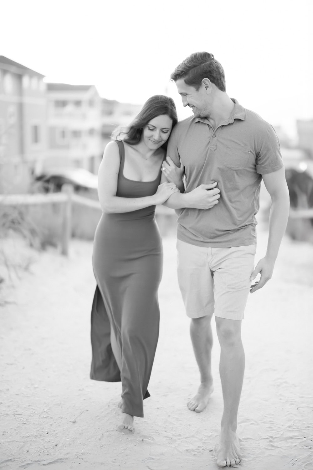 Long Beach Island proposal - intimate emotional moment walking on beach