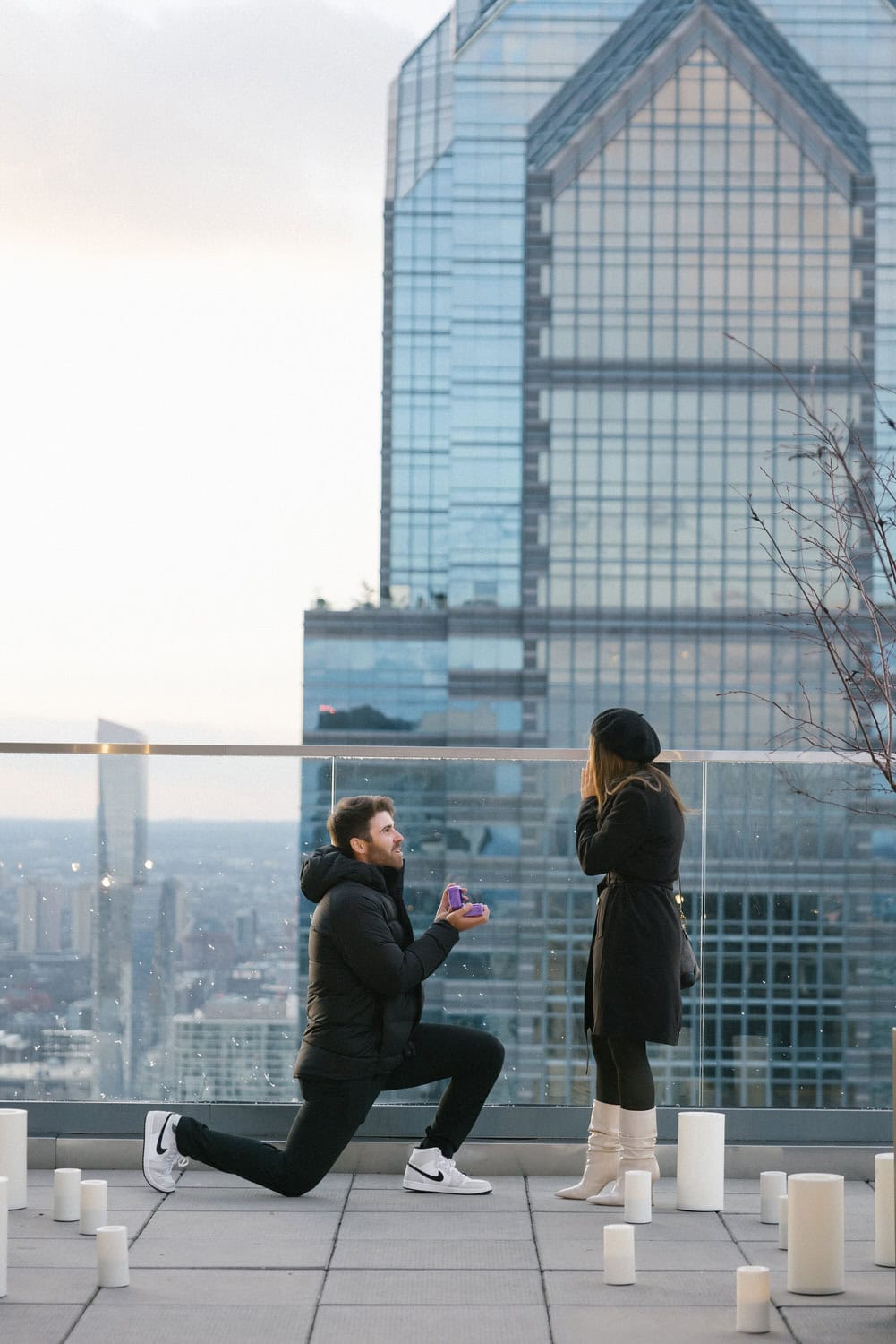 A Pro Golfer, a Rooftop, and 12-Degree Winds: Matt Wolff & Kim’s W Hotel Philadelphia Proposal