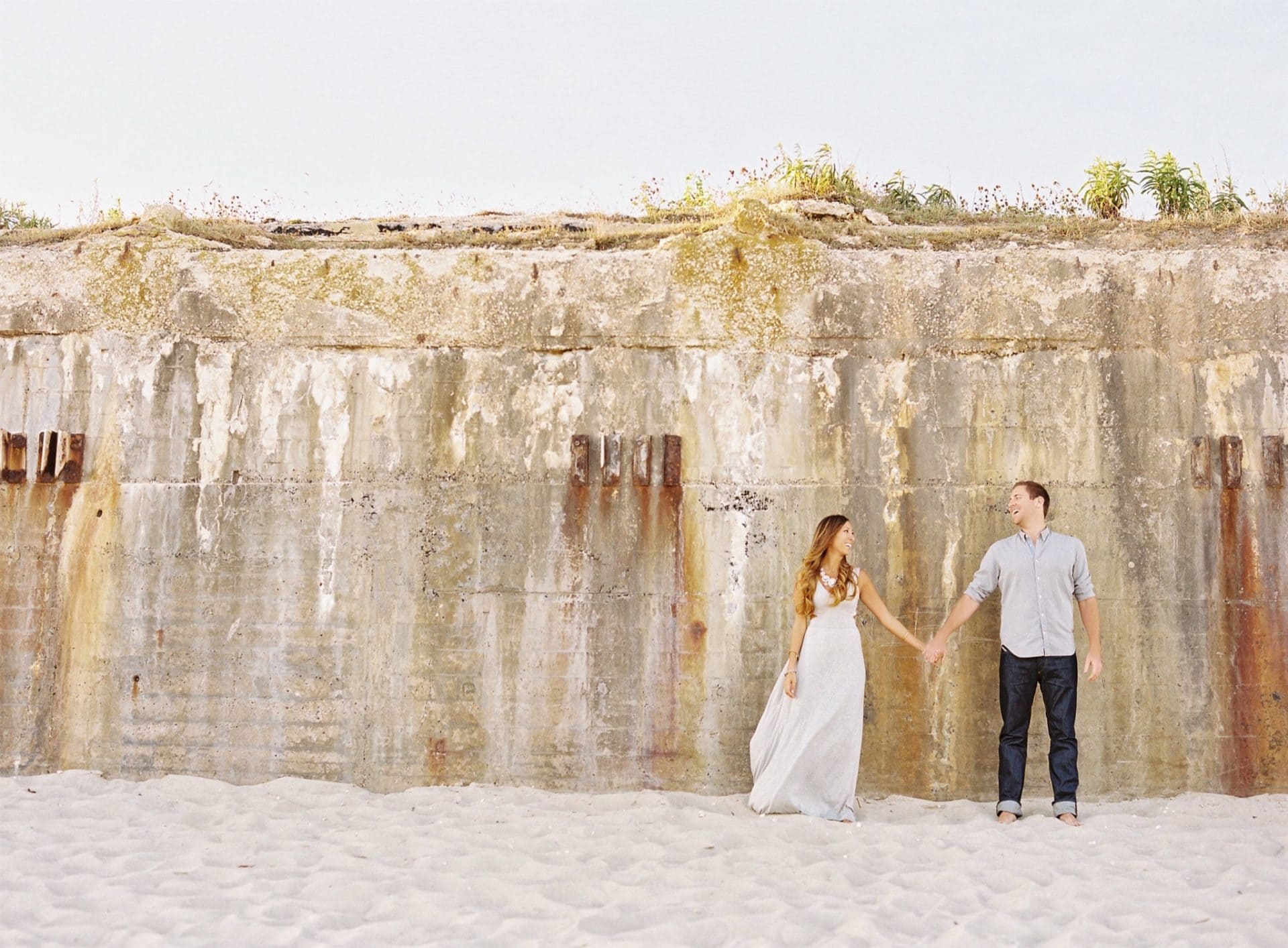 Old gunnery bunker on the beach by Cape May Point, film photograph