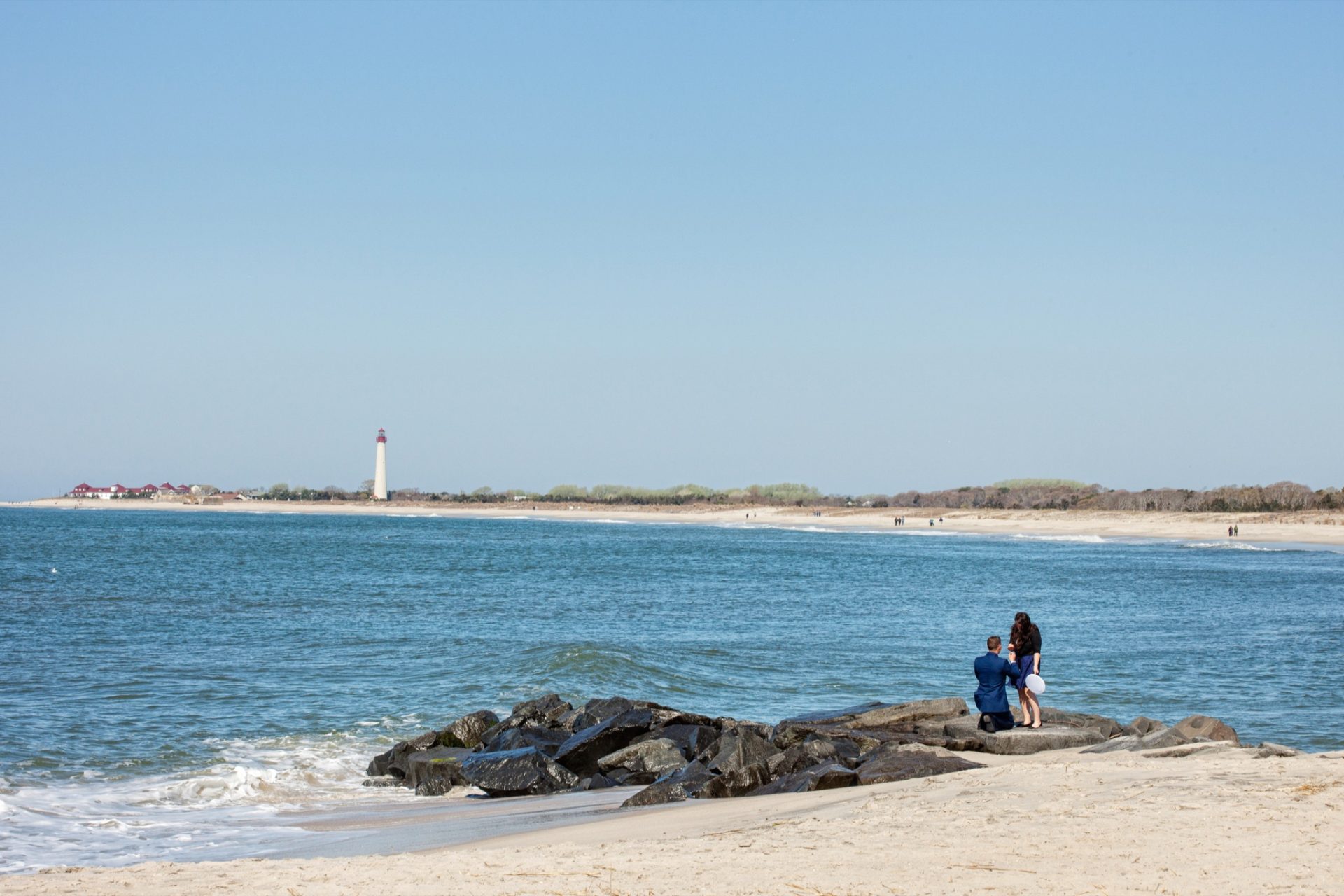 The moment Sarah said yes on the Cape May jetty as the sun went down