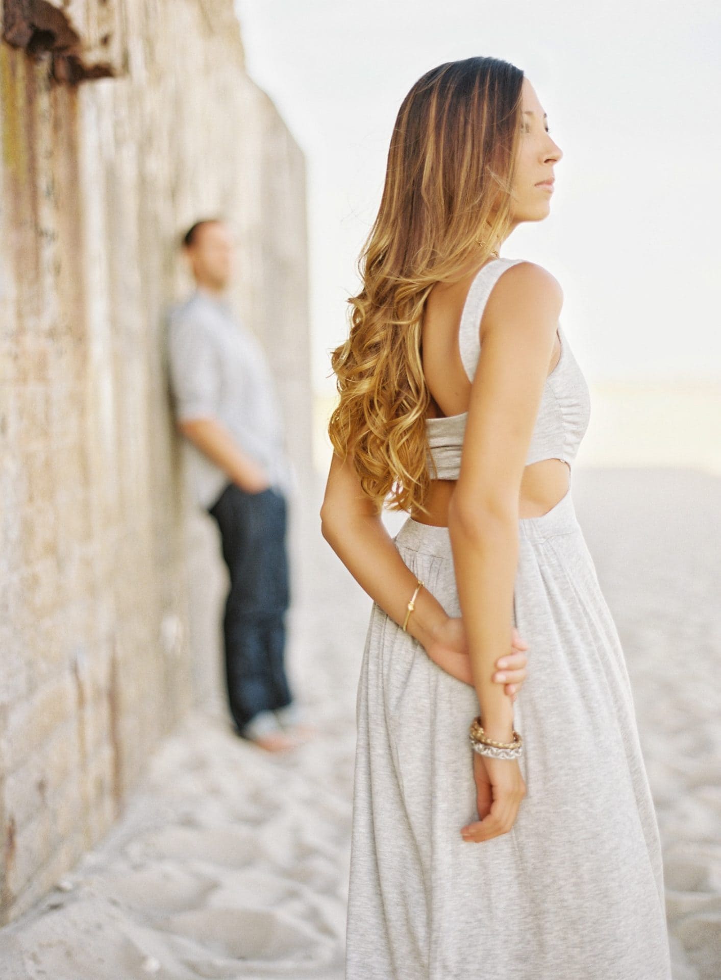 Historic WWII-era concrete bunker near Cape May Lighthouse used as a proposal backdrop
