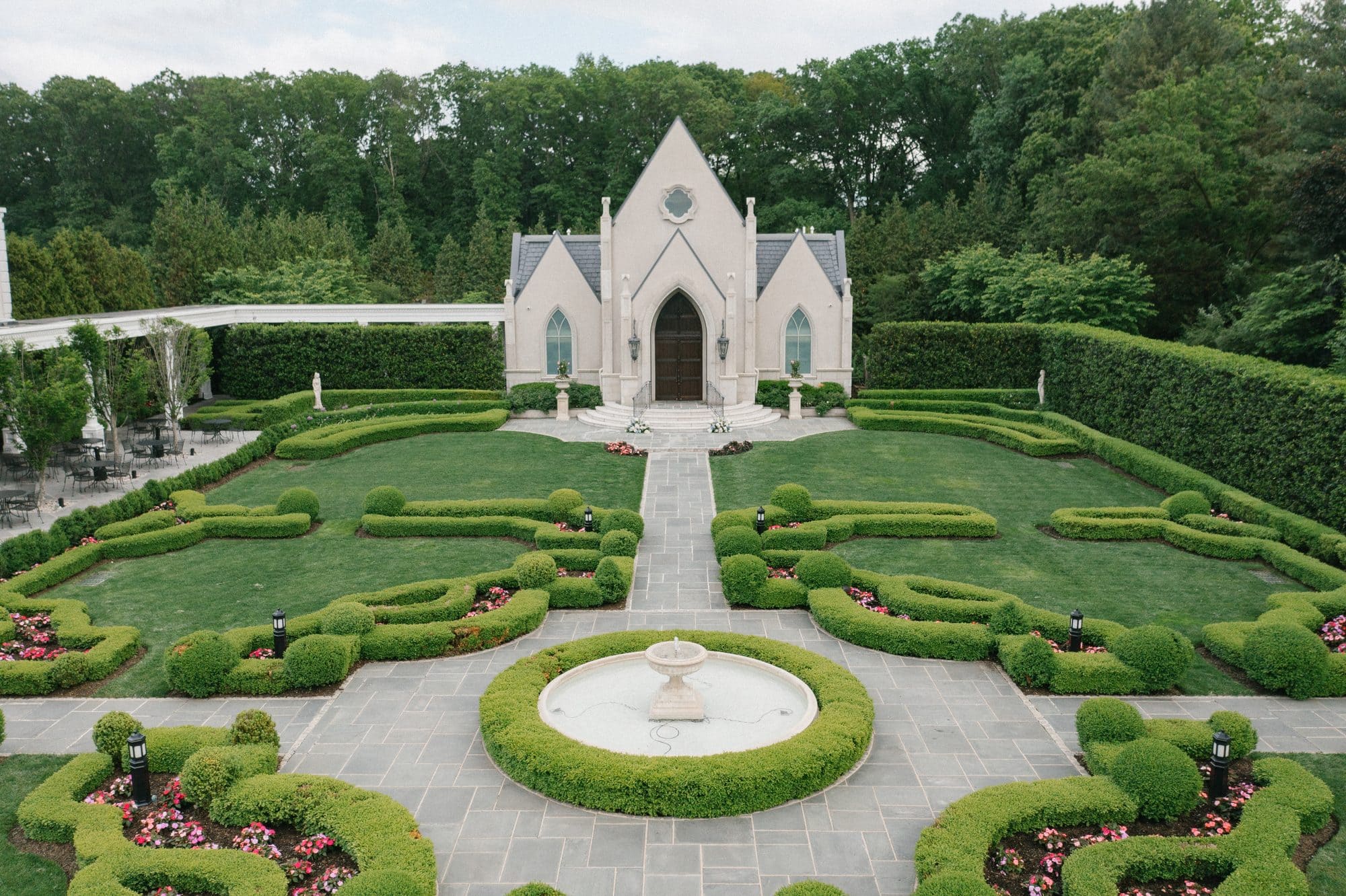 Park Chateau Estate chapel and formal gardens, an East Brunswick, New Jersey wedding venue
