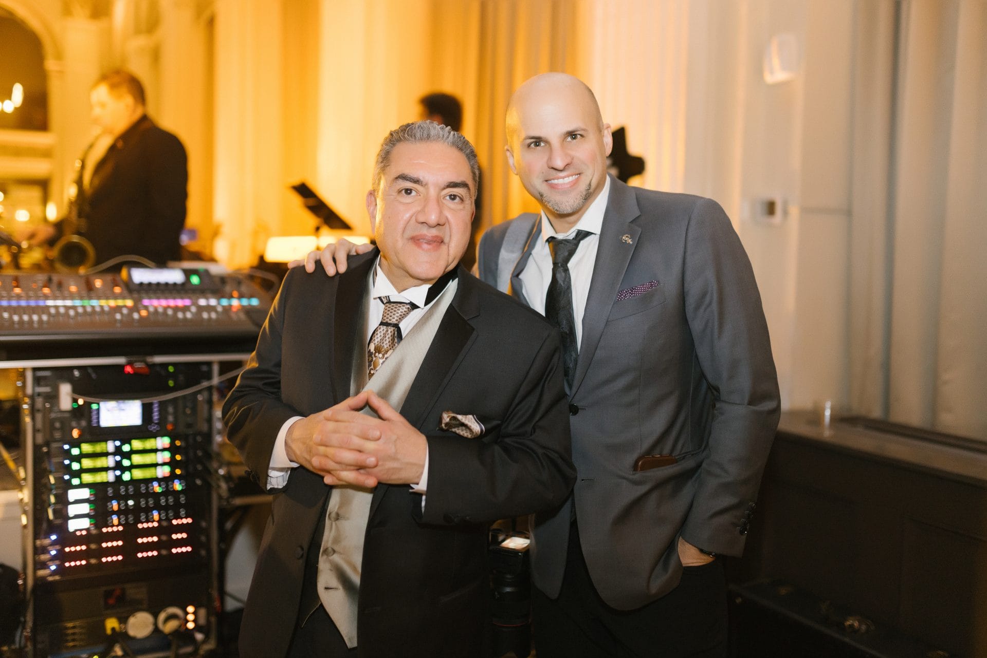 Live band setup at Ballroom at the Ben wedding reception Philadelphia