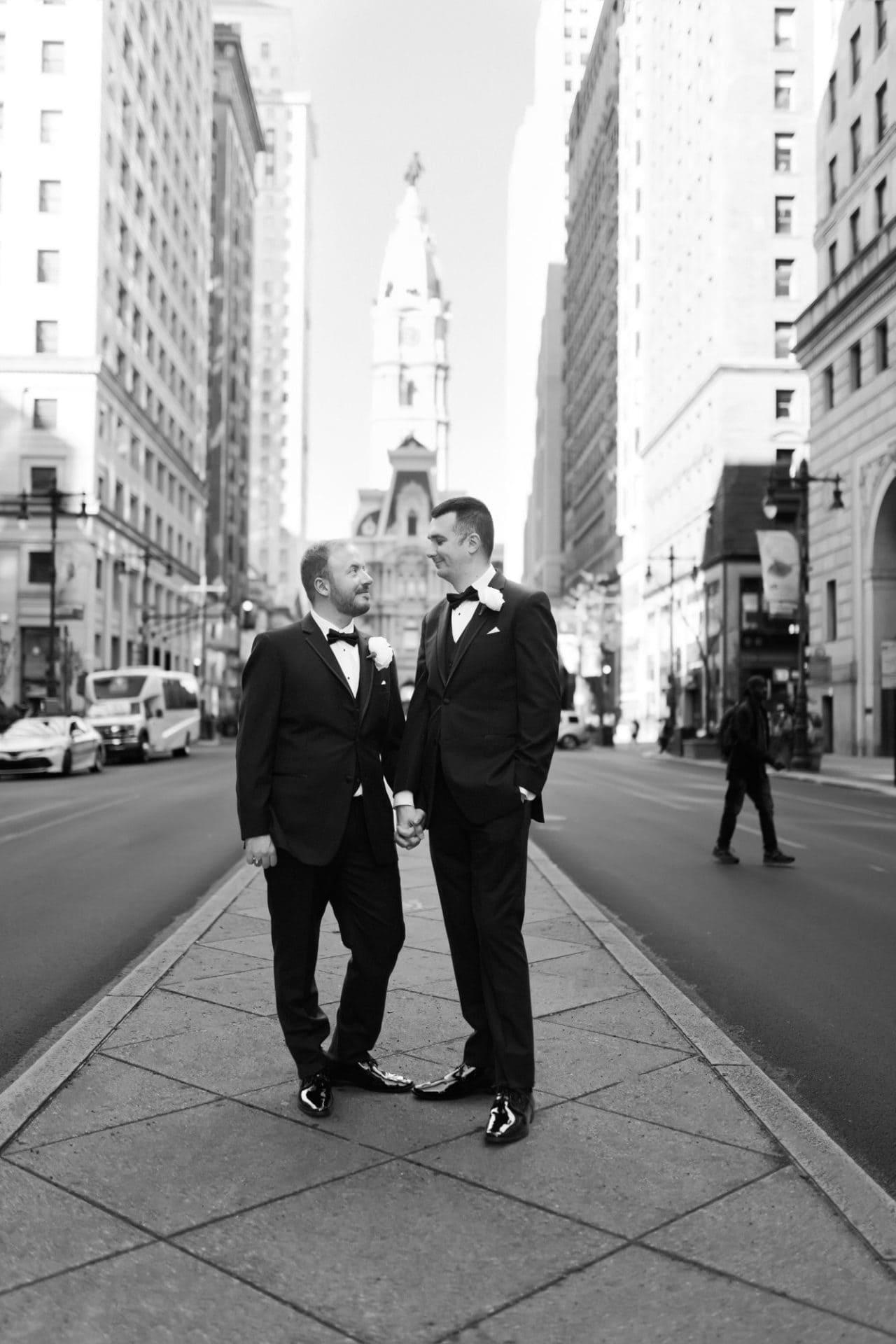 John and Carter portraits at Philadelphia City Hall across from the Notary Hotel