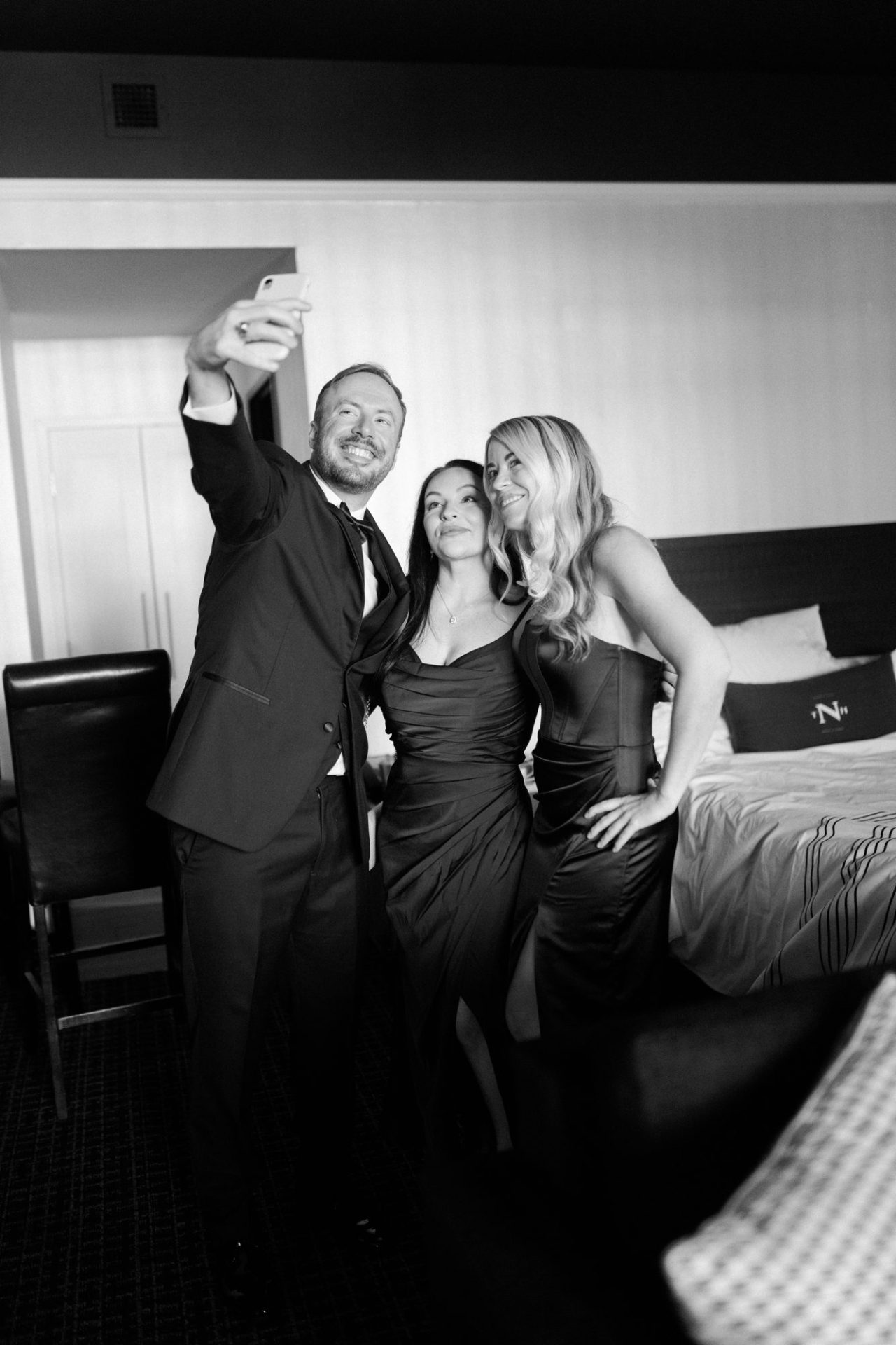John and Carter getting ready together at the Notary Hotel Philadelphia