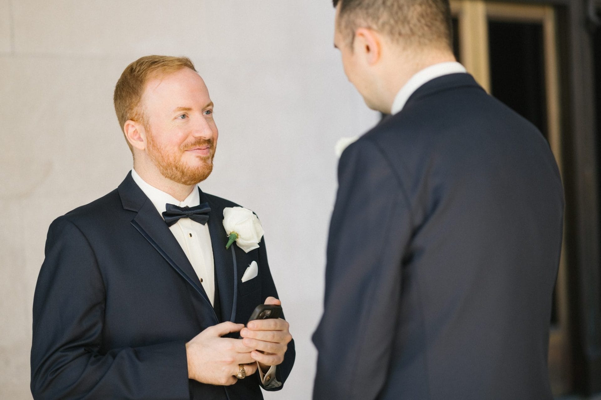 John and Carter's private vows under the Notary Hotel arches
