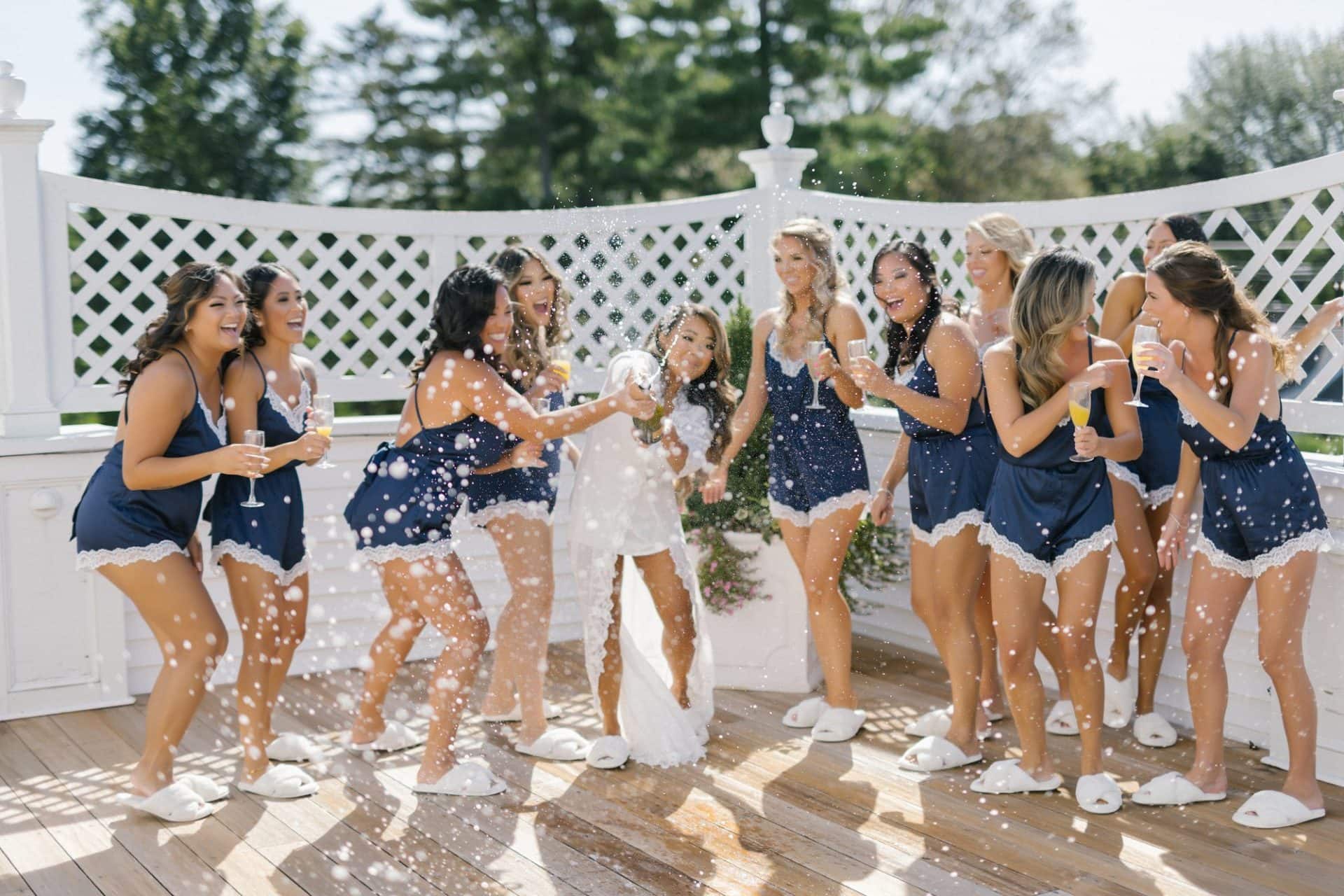 Champagne pop with the bridal party at Park Savoy