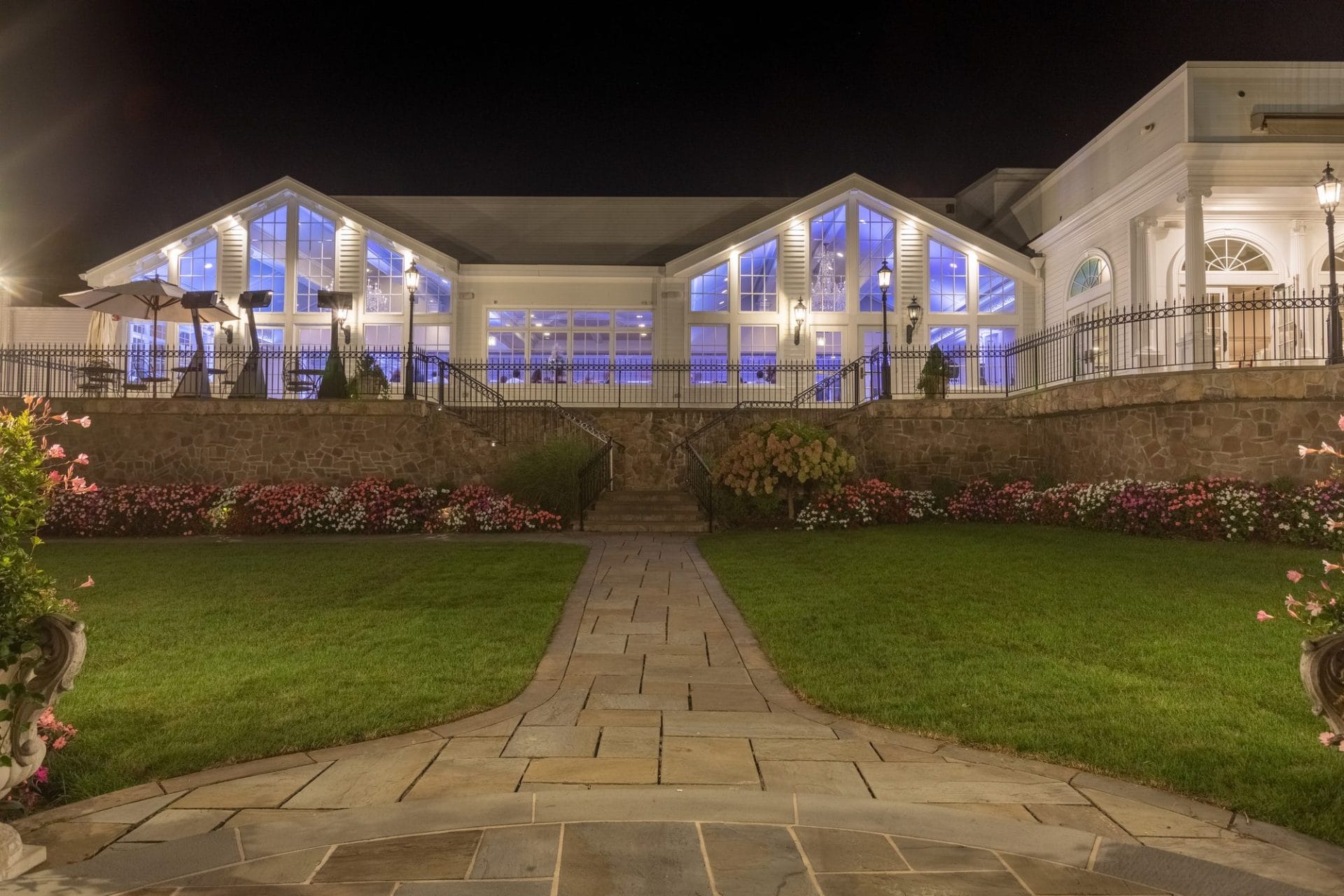 Park Savoy at night with the dance lights spilling through the windows