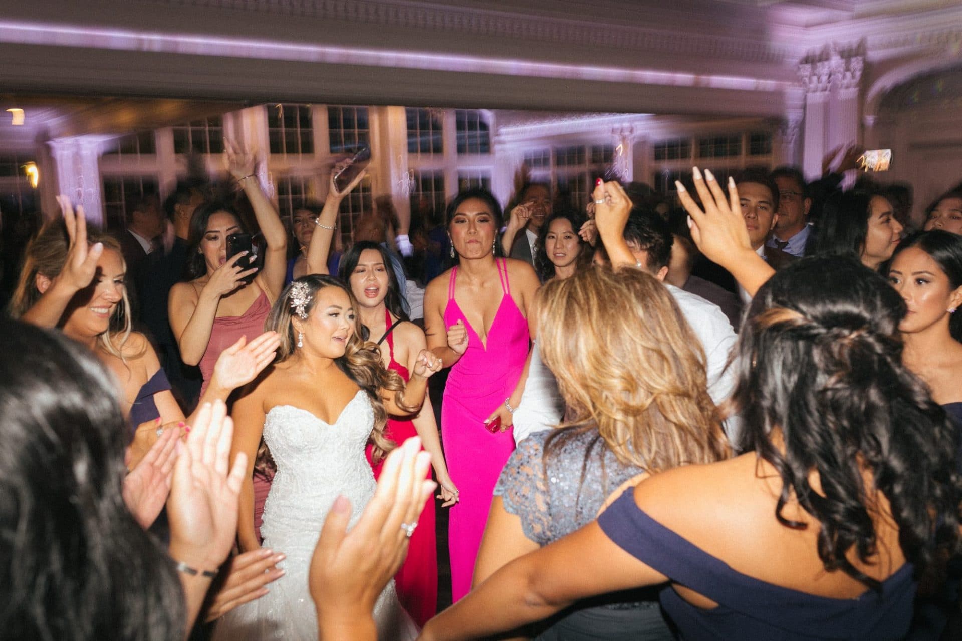 Packed dance floor at Chelsea and Trevor's Park Savoy reception