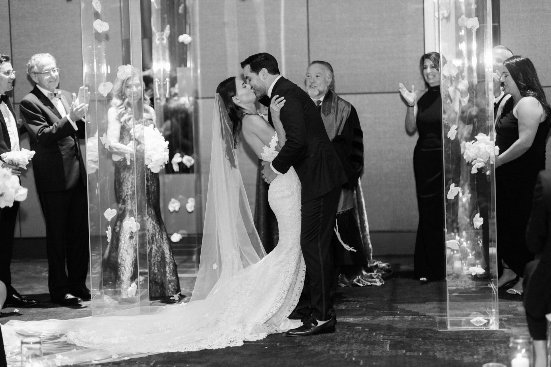 Chelsea and Tomer's Jewish ceremony under a custom chuppah at the W Hotel Philadelphia