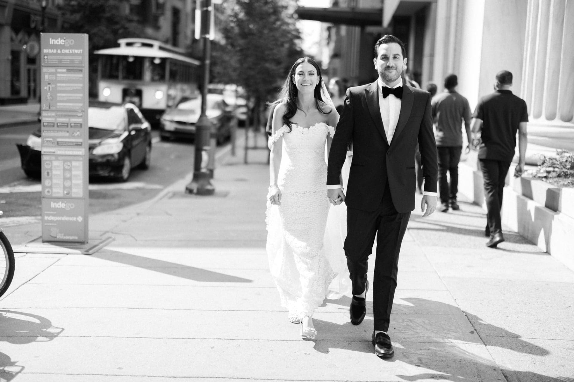 Chelsea and Tomer's couple portraits at City Hall and Dilworth Park, Philadelphia