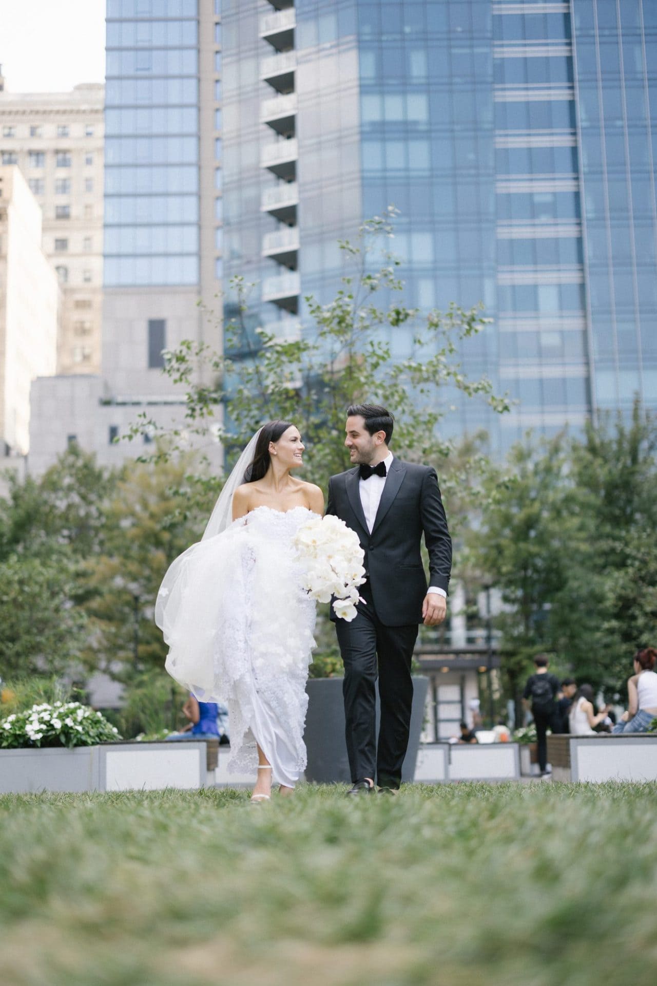 Chelsea and Tomer's couple portraits at City Hall and Dilworth Park, Philadelphia
