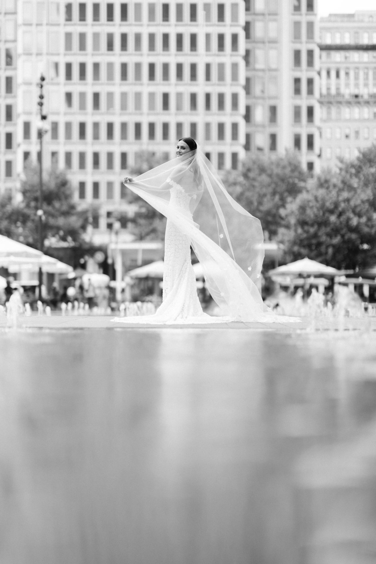 Chelsea and Tomer's couple portraits at City Hall and Dilworth Park, Philadelphia