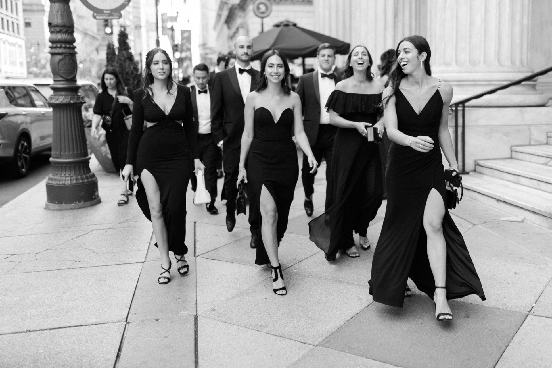 Chelsea and Tomer's wedding party at City Hall and Dilworth Park