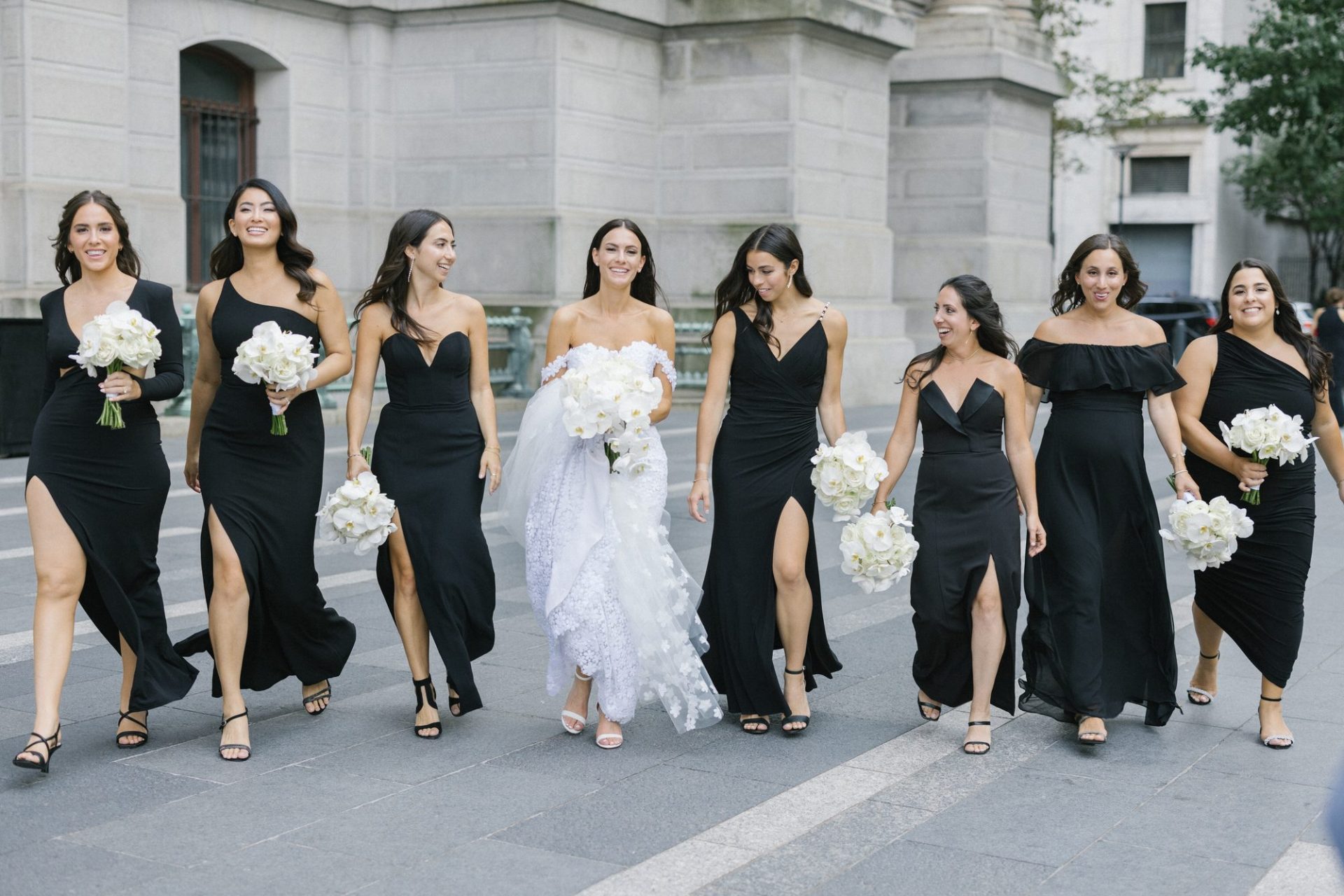 Chelsea and Tomer's wedding party at City Hall and Dilworth Park