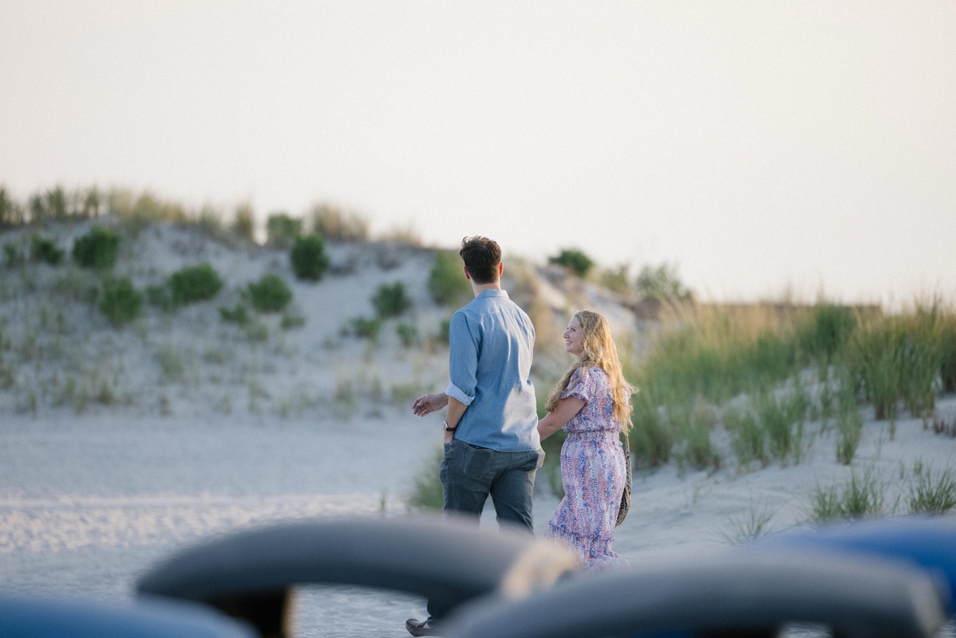 Golden hour light over the ocean at ICONA Avalon beach before a surprise proposal