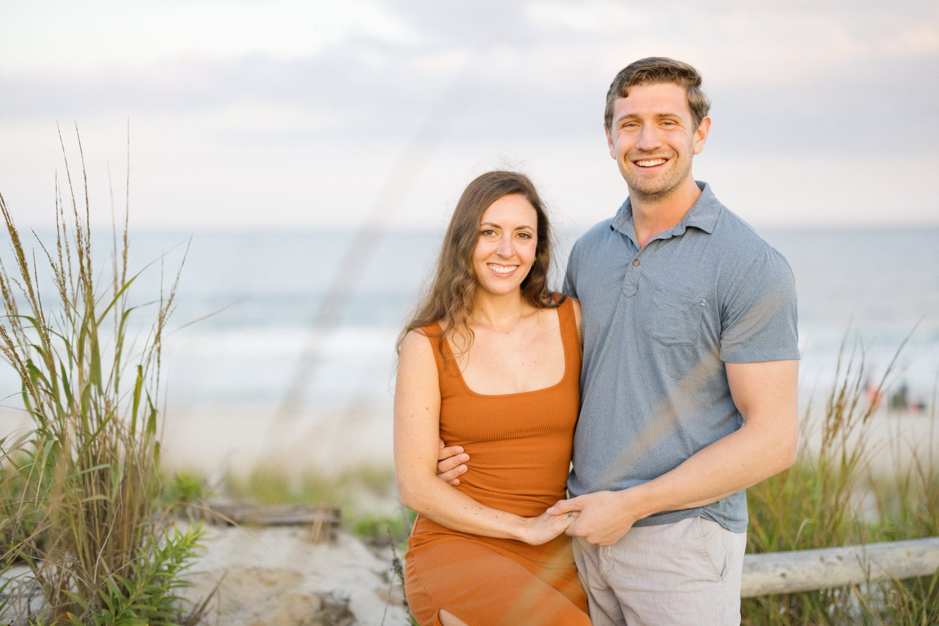 Family celebration after surprise beach proposal on the Jersey Shore at Long Beach Island