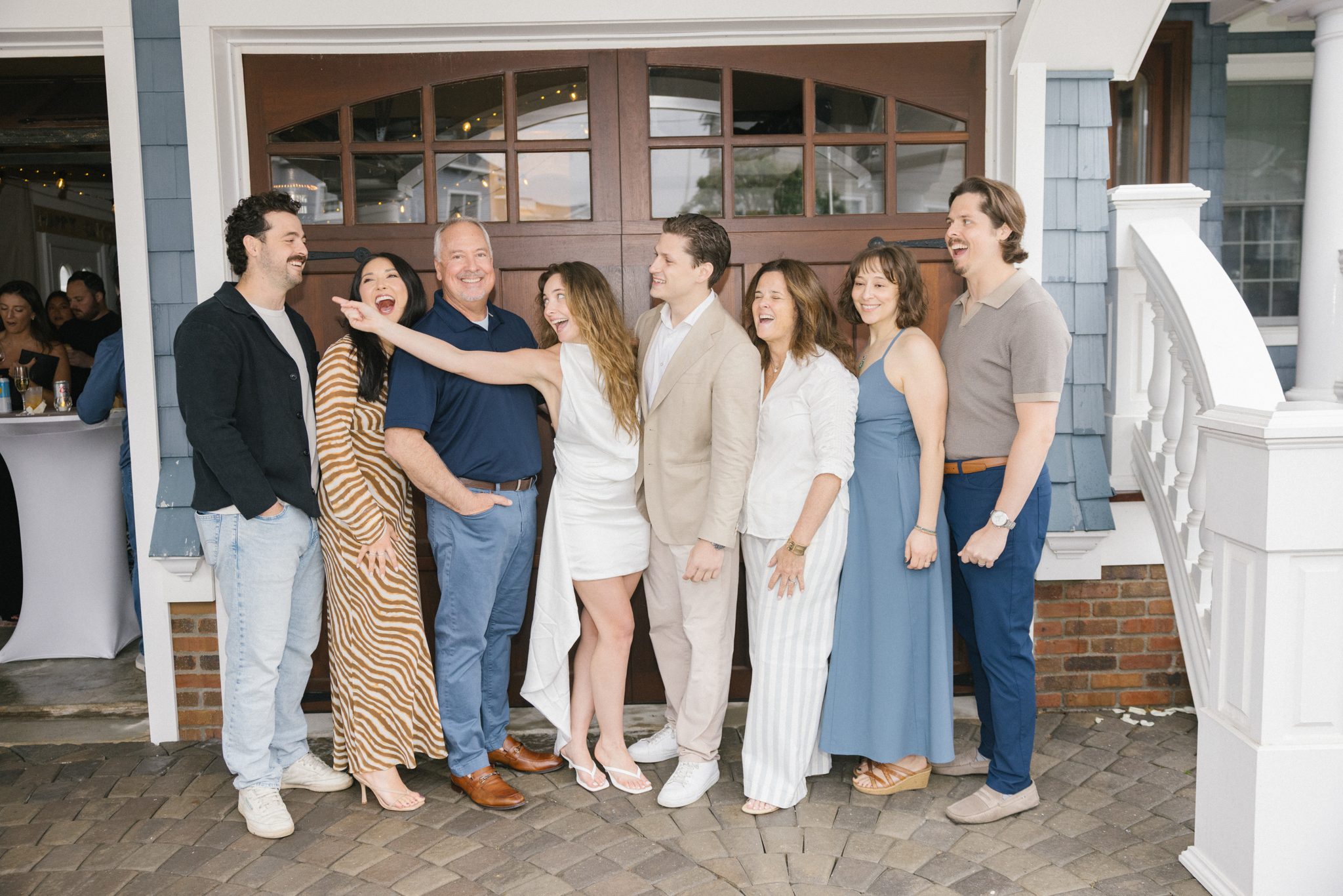 Family group photograph at the engagement party in Ocean City NJ