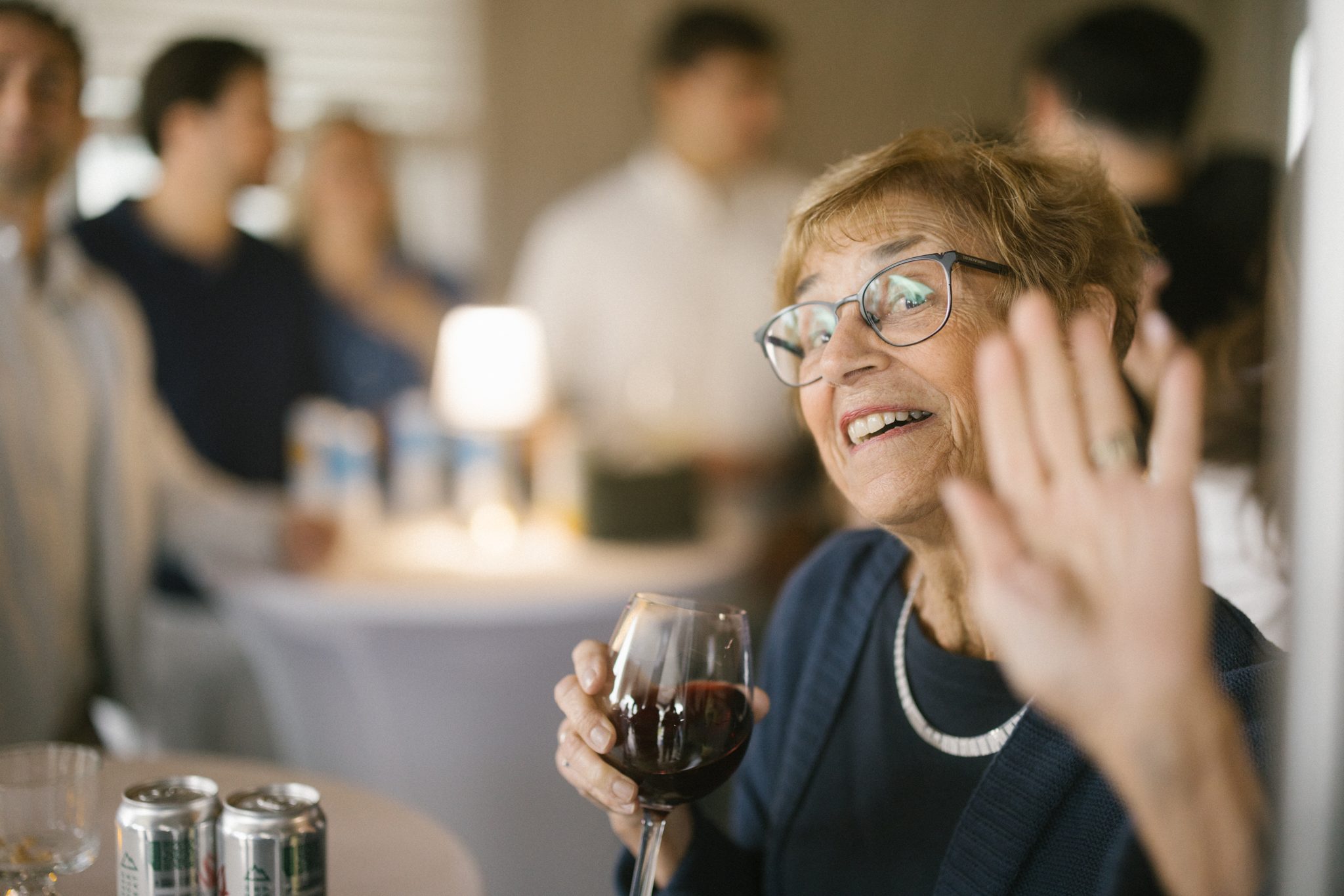 Guest toasting the newly engaged couple